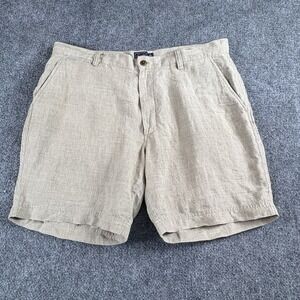 Grayers Shorts Men 38 x 7.5‎ Beige Tan Linen Relaxed Fit Casual Resort Coastal